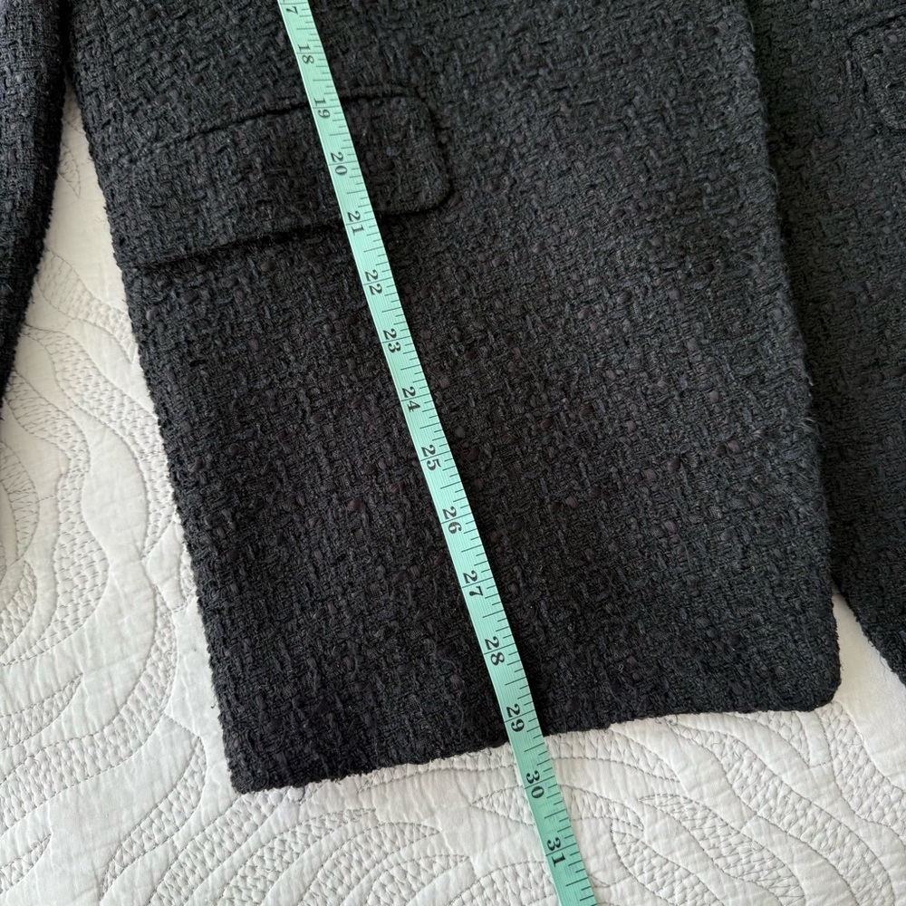 Zara - Double Breasted Textured Weave Blazer - Black - Picture 13 of 13